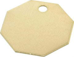 C.H. Hanson - 1-1/2 Inch Diameter, Octagonal, Brass Blank Metal Tag - Blank, 25 Pieces - USA Tool & Supply
