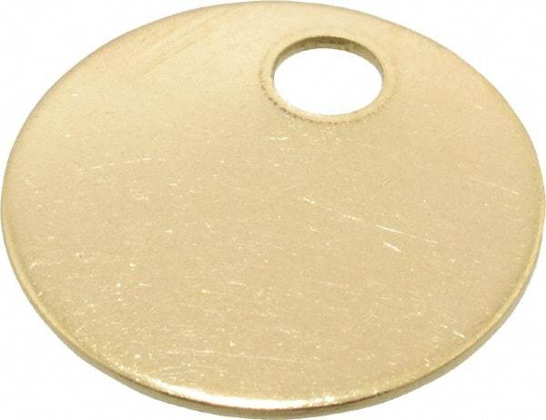 C.H. Hanson - 1 Inch Diameter, Round, Brass Blank Metal Tag - Blank, 50 Pieces - USA Tool & Supply