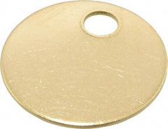 C.H. Hanson - 1 Inch Diameter, Round, Brass Blank Metal Tag - Blank, 50 Pieces - USA Tool & Supply