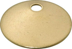 C.H. Hanson - 1-1/4 Inch Diameter, Round, Brass Blank Metal Tag - Blank, 50 Pieces - USA Tool & Supply