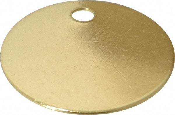 C.H. Hanson - 1-1/2 Inch Diameter, Round, Brass Blank Metal Tag - Blank, 25 Pieces - USA Tool & Supply