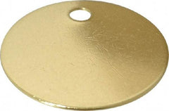 C.H. Hanson - 1-1/2 Inch Diameter, Round, Brass Blank Metal Tag - Blank, 25 Pieces - USA Tool & Supply