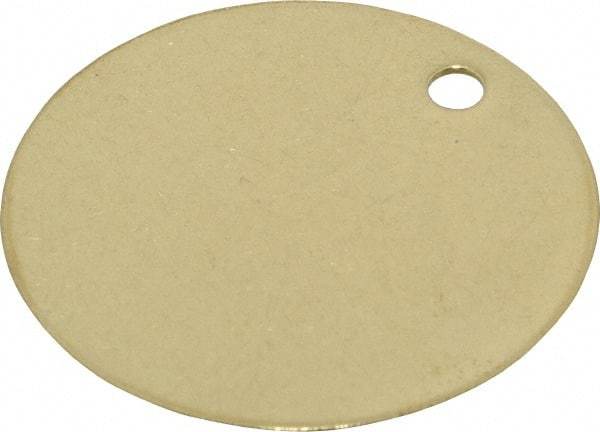 C.H. Hanson - 2 Inch Diameter, Round, Brass Blank Metal Tag - Blank, 25 Pieces - USA Tool & Supply