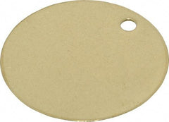 C.H. Hanson - 2 Inch Diameter, Round, Brass Blank Metal Tag - Blank, 25 Pieces - USA Tool & Supply