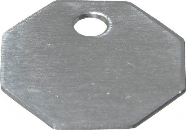 C.H. Hanson - 1-1/16 Inch Diameter, Octagonal, Aluminum Blank Metal Tag - Blank, 50 Pieces - USA Tool & Supply
