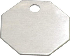 C.H. Hanson - 1-1/4 Inch Diameter, Octagonal, Aluminum Blank Metal Tag - Blank, 50 Pieces - USA Tool & Supply