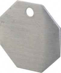 C.H. Hanson - 1-1/2 Inch Diameter, Octagonal, Aluminum Blank Metal Tag - Blank, 50 Pieces - USA Tool & Supply