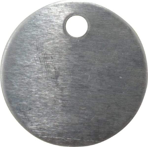 C.H. Hanson - 1-1/4 Inch Diameter, Round, Aluminum Blank Metal Tag - Blank, 50 Pieces - USA Tool & Supply