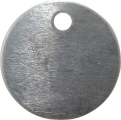 C.H. Hanson - 1-1/4 Inch Diameter, Round, Aluminum Blank Metal Tag - Blank, 50 Pieces - USA Tool & Supply