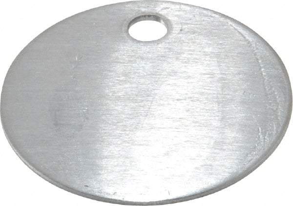 C.H. Hanson - 1-3/8 Inch Diameter, Round, Aluminum Blank Metal Tag - Blank, 50 Pieces - USA Tool & Supply