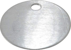 C.H. Hanson - 1-3/8 Inch Diameter, Round, Aluminum Blank Metal Tag - Blank, 50 Pieces - USA Tool & Supply