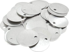 C.H. Hanson - 1-1/2 Inch Diameter, Round, Aluminum Blank Metal Tag - Blank, 50 Pieces - USA Tool & Supply