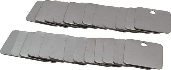 C.H. Hanson - 1-1/4 Inch Diameter, Square, Stainless Steel Blank Metal Tag - Blank, 25 Pieces - USA Tool & Supply