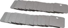 C.H. Hanson - 1-1/4 Inch Diameter, Square, Stainless Steel Blank Metal Tag - Blank, 25 Pieces - USA Tool & Supply