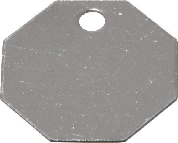 C.H. Hanson - 1-1/4 Inch Diameter, Octagonal, Stainless Steel Blank Metal Tag - Blank, 25 Pieces - USA Tool & Supply