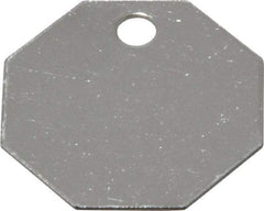 C.H. Hanson - 1-1/4 Inch Diameter, Octagonal, Stainless Steel Blank Metal Tag - Blank, 25 Pieces - USA Tool & Supply