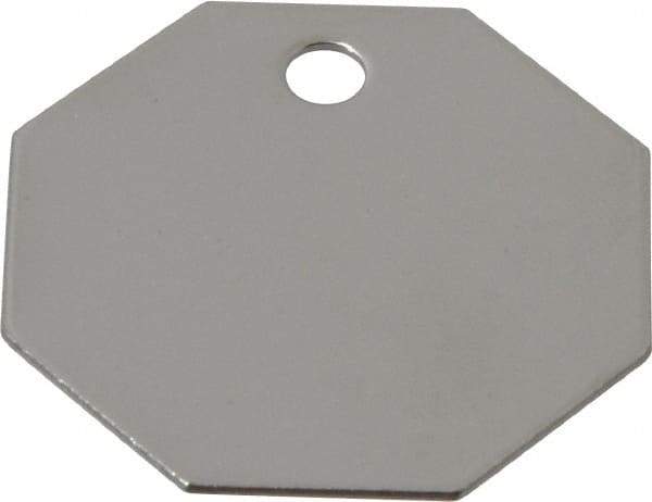 C.H. Hanson - 1-1/2 Inch Diameter, Octagonal, Stainless Steel Blank Metal Tag - Blank, 25 Pieces - USA Tool & Supply