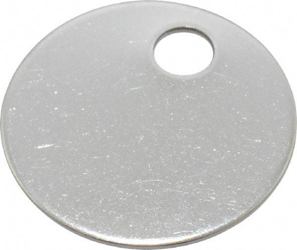 C.H. Hanson - 1 Inch Diameter, Round, Stainless Steel Blank Metal Tag - Blank, 50 Pieces - USA Tool & Supply