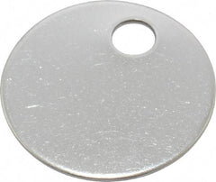 C.H. Hanson - 1 Inch Diameter, Round, Stainless Steel Blank Metal Tag - Blank, 50 Pieces - USA Tool & Supply