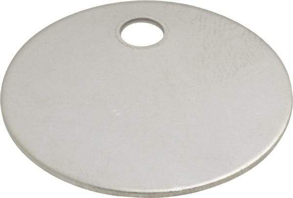 C.H. Hanson - 1-1/4 Inch Diameter, Round, Stainless Steel Blank Metal Tag - Blank, 25 Pieces - USA Tool & Supply