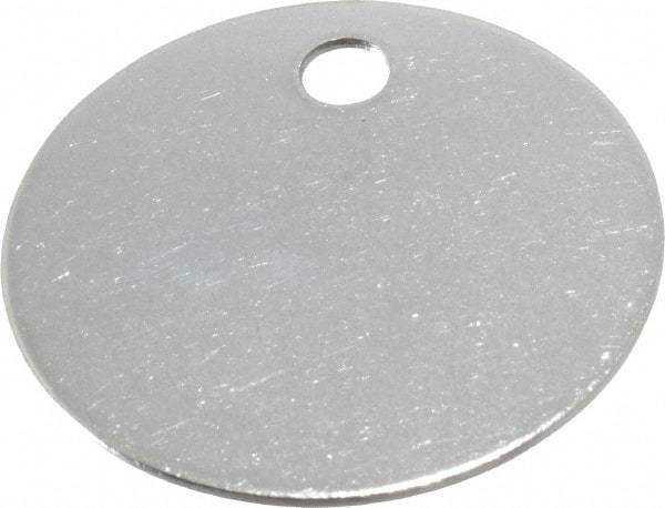 C.H. Hanson - 1-3/8 Inch Diameter, Round, Stainless Steel Blank Metal Tag - Blank, 25 Pieces - USA Tool & Supply