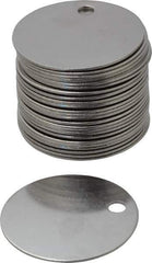 C.H. Hanson - 1-1/2 Inch Diameter, Round, Stainless Steel Blank Metal Tag - Blank, 25 Pieces - USA Tool & Supply