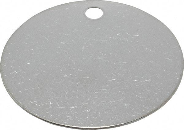 C.H. Hanson - 2 Inch Diameter, Round, Stainless Steel Blank Metal Tag - Blank, 10 Pieces - USA Tool & Supply