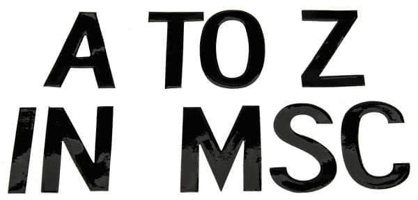 Made in USA - Letter Label - Legend: Letter Set, English, Black - USA Tool & Supply