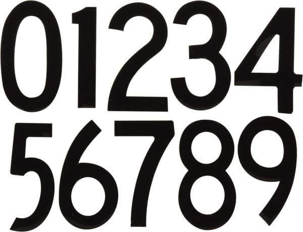 Made in USA - Letter Label - Legend: Number Set, English, Black - USA Tool & Supply