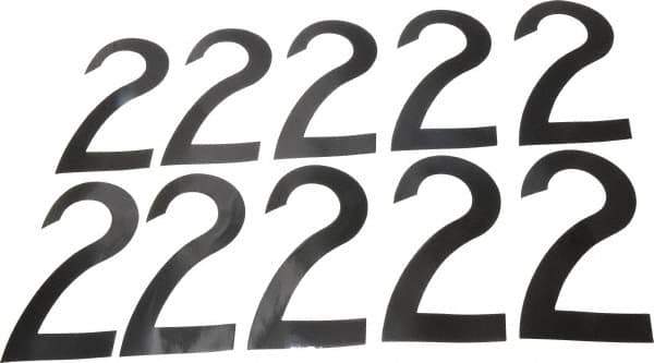 Made in USA - Number Label - Legend: 2, English, Black - USA Tool & Supply