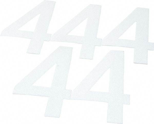Made in USA - Number Label - Legend: 4, English, White - USA Tool & Supply