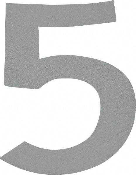 Made in USA - Number Label - Legend: 5, English, White - USA Tool & Supply