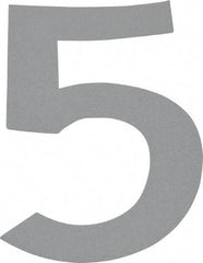 Made in USA - Number Label - Legend: 5, English, White - USA Tool & Supply