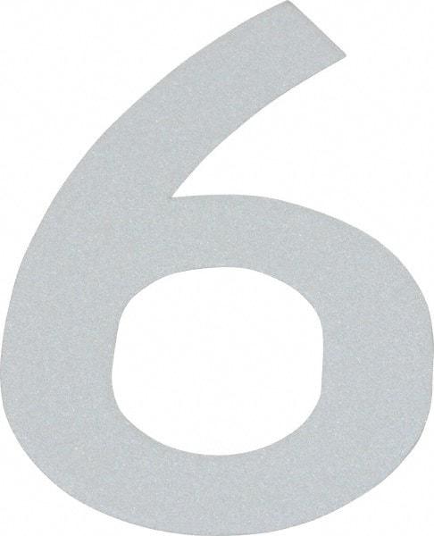 Made in USA - Number Label - Legend: 6, English, White - USA Tool & Supply