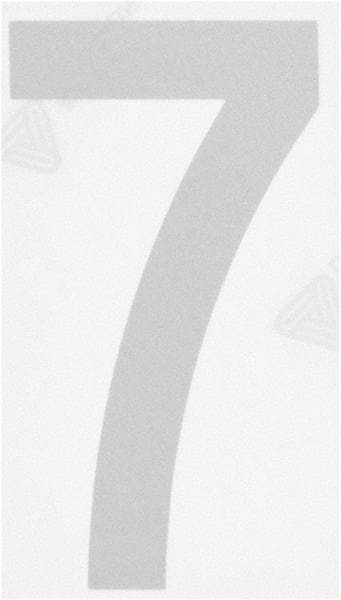 Made in USA - Number Label - Legend: 7, English, White - USA Tool & Supply