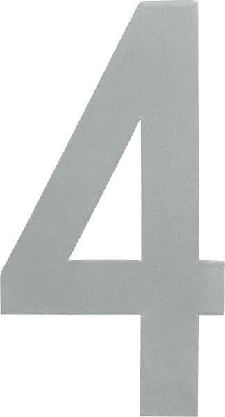 Made in USA - Number Label - Legend: 4, English, White - USA Tool & Supply