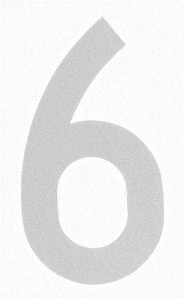 Made in USA - Number Label - Legend: 6, English, White - USA Tool & Supply