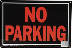 Security & Admittance Sign: Rectangle, ″NO PARKING″ Aluminum, Wall Mount, 10″ High, 14″ Wide