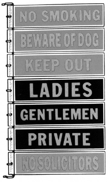 Made in USA - Gentlemen, 8" Wide x 2" High, Aluminum Safety Sign - USA Tool & Supply