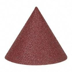 Superior Abrasives - 1-1/2" Diam 80 Grit 60° Included Angle Cone Center Lap - Aluminum Oxide, Medium Grade, Lock Nut Mount - USA Tool & Supply