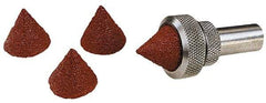 Superior Abrasives - 1-1/2" Long x 1/2" Diam, Aluminum Oxide, Full Taper Cartridge Roll - 36 Grit, 1/8" Pilot Hole Diam, Very Coarse Grade, X Weighted, Cloth Backing - USA Tool & Supply