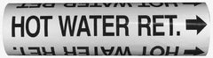 Made in USA - Pipe Marker with Condensate Return Legend and Arrow Graphic - 4-5/8 to 5-7/8" Pipe Outside Diam, Black on Yellow - USA Tool & Supply