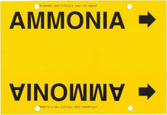 Made in USA - Pipe Marker with Ammonia Legend and Arrow Graphic - 6 to 8" Pipe Outside Diam, Black on Yellow - USA Tool & Supply