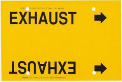 Made in USA - Pipe Marker with Exhaust Legend and Arrow Graphic - 6 to 8" Pipe Outside Diam, Black on Yellow - USA Tool & Supply