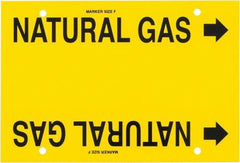 Made in USA - Pipe Marker with Natural Gas Legend and Arrow Graphic - 6 to 8" Pipe Outside Diam, Black on Yellow - USA Tool & Supply
