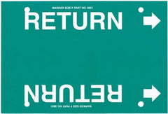 Made in USA - Pipe Marker with Return Legend and Arrow Graphic - 6 to 8" Pipe Outside Diam, White on Green - USA Tool & Supply