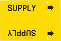 Made in USA - Pipe Marker with Supply Legend and Arrow Graphic - 6 to 8" Pipe Outside Diam, Black on Yellow - USA Tool & Supply