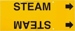 Made in USA - Pipe Marker with Steam Legend and Arrow Graphic - 8 to 10" Pipe Outside Diam, Black on Yellow - USA Tool & Supply
