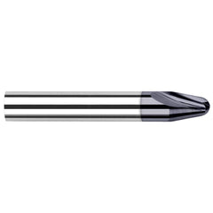 Harvey Tool - 15° per Side 0.156" Small End Diam 0.243" LOC 2-Flute Solid Carbide Tapered Ball End Mill - Exact Industrial Supply