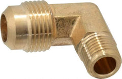 Cerro - 1/2" Tube OD, 45° Brass Flared Tube Male Elbow - 1/4 Flare x MIP Ends - USA Tool & Supply